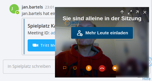 ADFC Meet-Videokonferenz in Mattermost